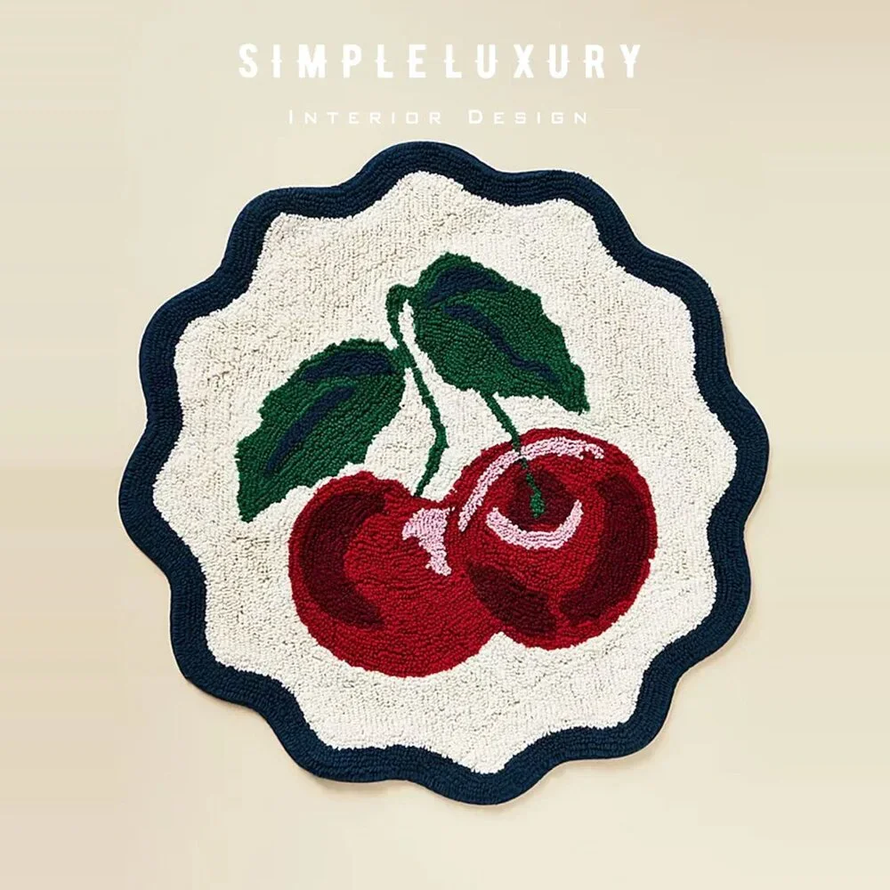 Brand New Anthropologie Maeve Cherry Tufted Cotton Bath Mat